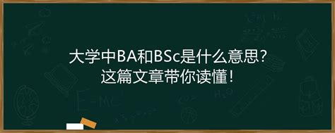 ba 意思|BA是什麼意思？人文社科領域學位指南 